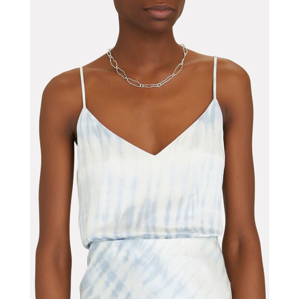 Rails Paola Tie-Dye Satin Camisole Blue Tide Size Small‎ Sleeveless Blouse Silky